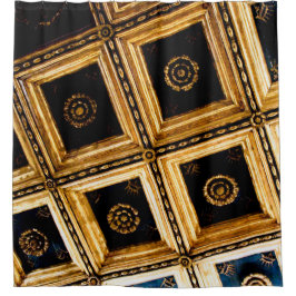 Black and Gold Architektur Duschvorhang