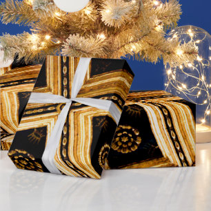 Black and Gold Architektur Geschenkpapier