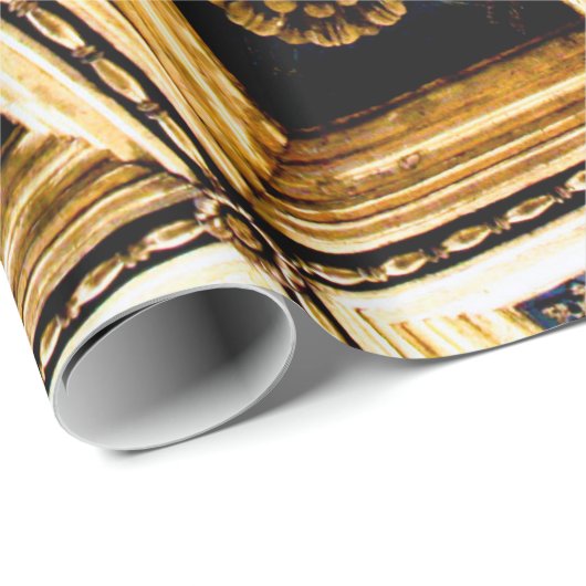 Black and Gold Architektur Geschenkpapier (Rolleneckpunkt)