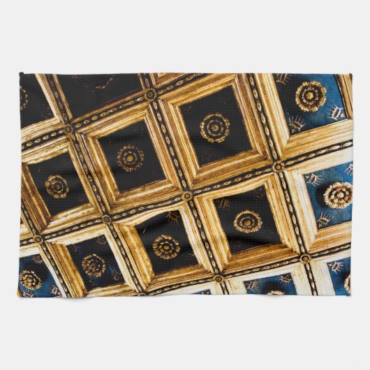 Black and Gold Architektur Geschirrtuch (Horizontal)