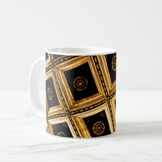 Black and Gold Architektur Kaffeetasse (Vorderseite Links)