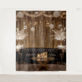 Black and Gold Art Deco Back Drop Great Gatsby Wandteppich (Vorderseite)