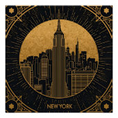 Black and Gold Art Deco Backdrop Poster (Vorderseite)