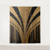 Black and Gold Art Deco Backdrop Wandteppich (Vorderseite)