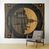 Black and Gold Art Deco Backdrop Wandteppich (Beispiel (Horizontal))