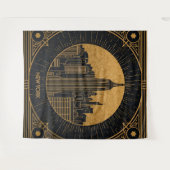 Black and Gold Art Deco Backdrop Wandteppich (Vorderseite (Horizontal))