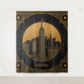 Black and Gold Art Deco Backdrop Wandteppich (Vorderseite)