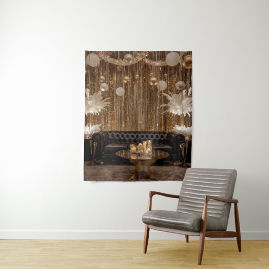 Black and Gold Art Deco Backdrop Wandteppich (Beispiel)