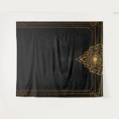 Black and Gold Art Deco Backdrop Wandteppich (Vorderseite (Horizontal))