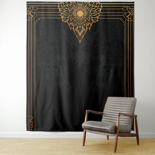 Black and Gold Art Deco Backdrop Wandteppich (Beispiel)
