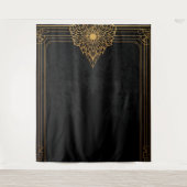 Black and Gold Art Deco Backdrop Wandteppich (Vorderseite)