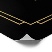 Black and Gold Art Deco Begrüßungszeichen Poster (Ecke)