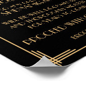 Black and Gold Art Deco Gatsby Open Bar Sign 8x10 Poster (Ecke)