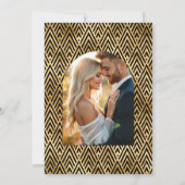 Black and Gold Art Deco Gold Wedding Photo Einladung (Rückseite)