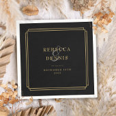 Black and Gold Art Deco Hochzeit Serviette