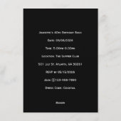 Black and Gold Art Deco Invitation Einladung (Rückseite)