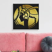 Black and Gold Art Deco Lady Leinwanddruck (Insitu (Wohnzimmer))