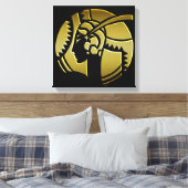 Black and Gold Art Deco Lady Leinwanddruck (Insitu (Schlafzimmer))
