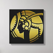 Black and Gold Art Deco Lady Leinwanddruck (Vorderseite)