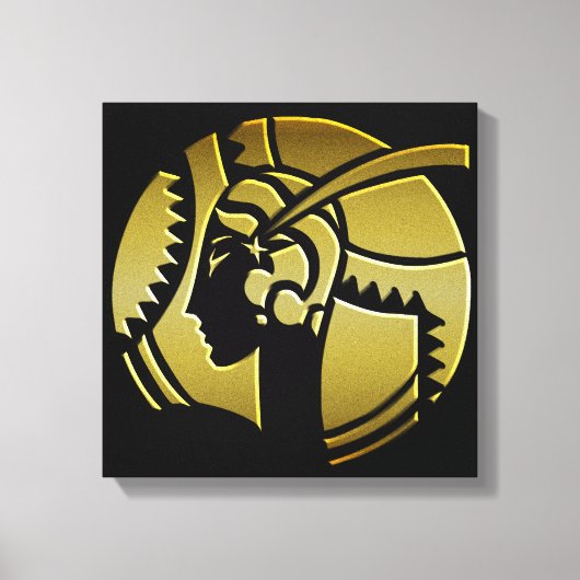 Black and Gold Art Deco Lady Leinwanddruck (Vorderseite)