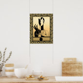 Black and Gold Art Deco Lady Poster (Küche)