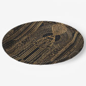 Black and Gold Art Deco Paper Napkin Pappteller (Schrägansicht)
