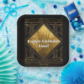Black and Gold Art Deco Paper Napkins Pappteller (Party)