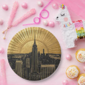 Black and Gold Art Deco Paper Napkins Pappteller (Party)