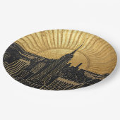 Black and Gold Art Deco Paper Napkins Pappteller (Schrägansicht)