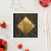 Black and Gold Art Deco Paper Napkins Serviette (Beispiel)