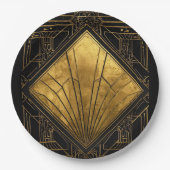Black and Gold Art Deco  Pappteller (Vorderseite)