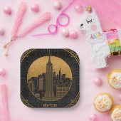 Black and Gold Art Deco Pappteller (Party)