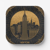 Black and Gold Art Deco Pappteller (Vorderseite)