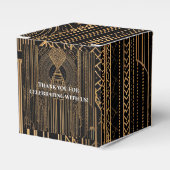 Black and Gold Art Deco Party Favor Box Geschenkschachtel (Vorderseite)