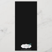 Black and Gold Art Deco Peacock Hochzeitsmenü Menükarte (Rückseite)