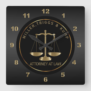 Black and Gold - Attorney at Law Quadratische Wanduhr