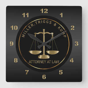 Black and Gold - Attorney at Law Quadratische Wanduhr
