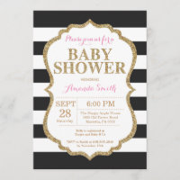 Black and Gold Baby Shower Einladung Glitzer