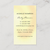 Black and Gold Balloon Party Planer Business Card Visitenkarte (Rückseite)