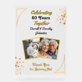 Black and Gold Balloons 50 Jahre Acrylschild (Vorderseite)