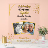 Black and Gold Balloons 50 Jahre Acrylschild (Hochzeit)