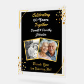 Black and Gold Balloons 50 Jahre Acrylschild (Winkel)