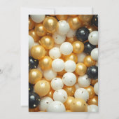 Black and Gold Balloons 50 Jahre Einladung (Rückseite)