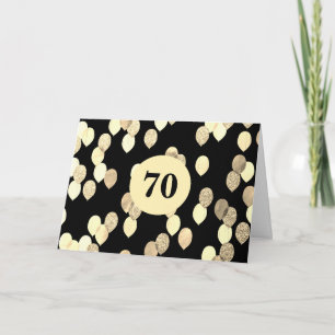Black and Gold Balloons 70. Geburtstag Karte