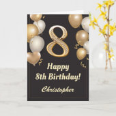 Black and Gold Balloons Confetti Karte (Gelbe Blume)
