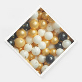 Black and Gold Balloons Jubiläum Serviette (Ecke)