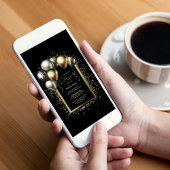 Black and Gold Balloons Retirement Party Einladung