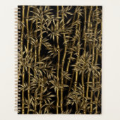 Black and Gold Bamboo Chiyogami Planner Planer (Vorderseite)