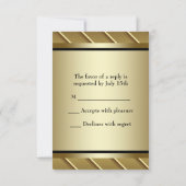 Black and Gold Bar Mitzvah UAWG RSVP Karte (Rückseite)