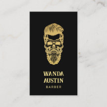 Black and Gold Barber Skull Barbershop